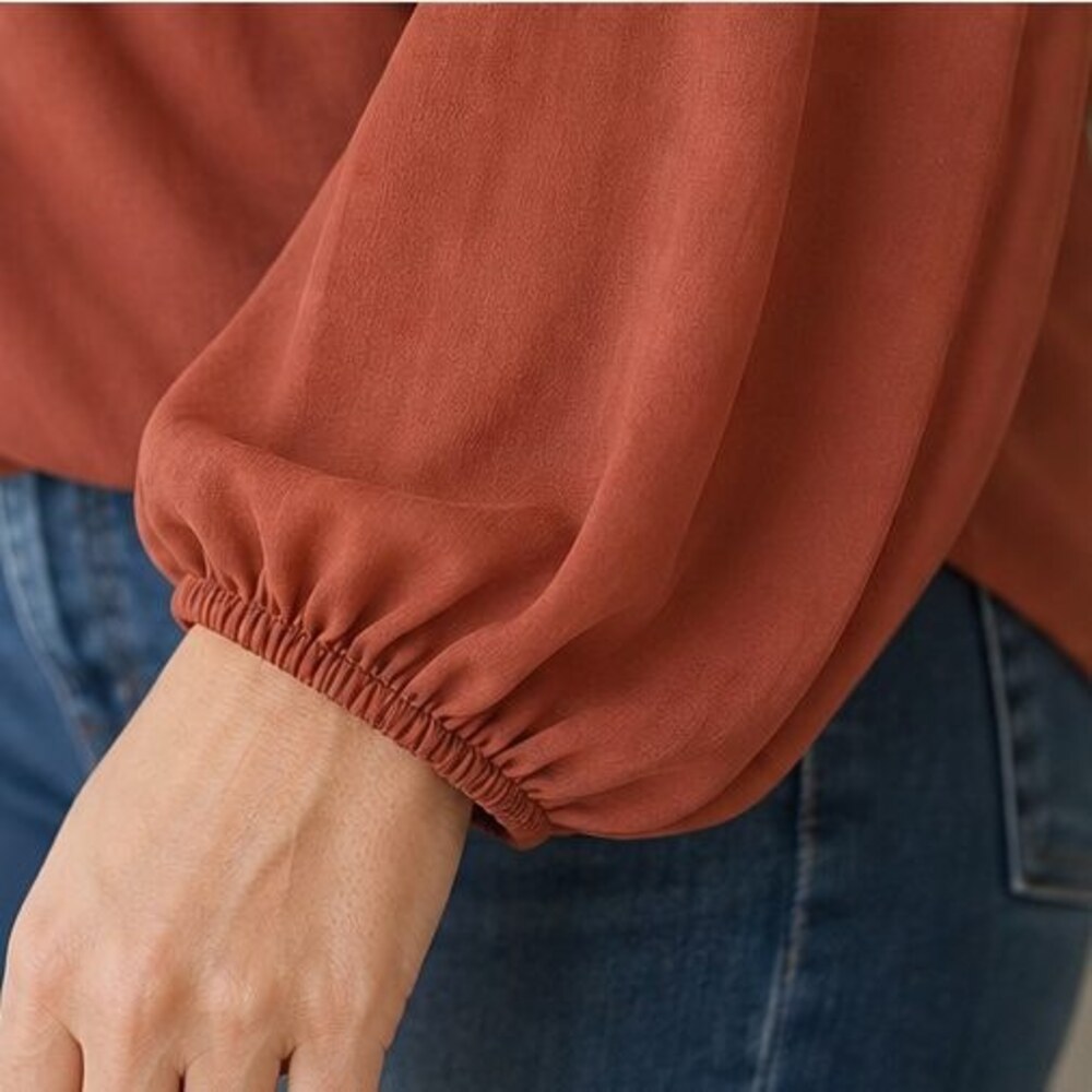 Rust Ruffle Blouse - Picture 5 of 6